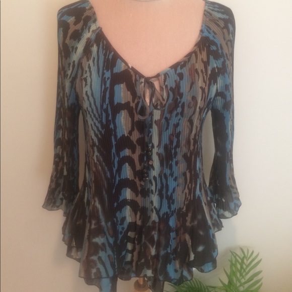 new directions Tops - Beautiful Boho Pleated Blouse